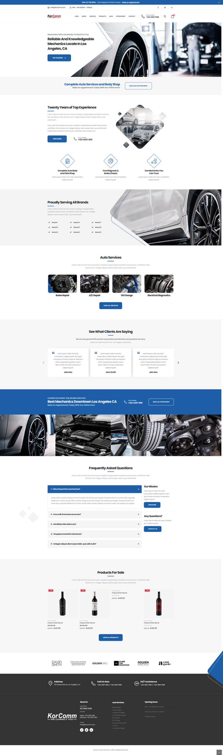 Sample Auto Service Website